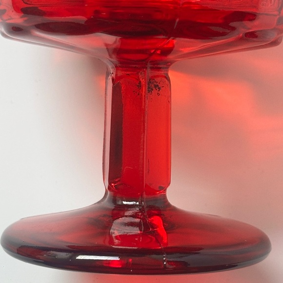 Panel Grape Ruby Champagne/Tall Sherbet Glass Set of 2 - L G WRIGHT GLASS - Picture 6 of 10